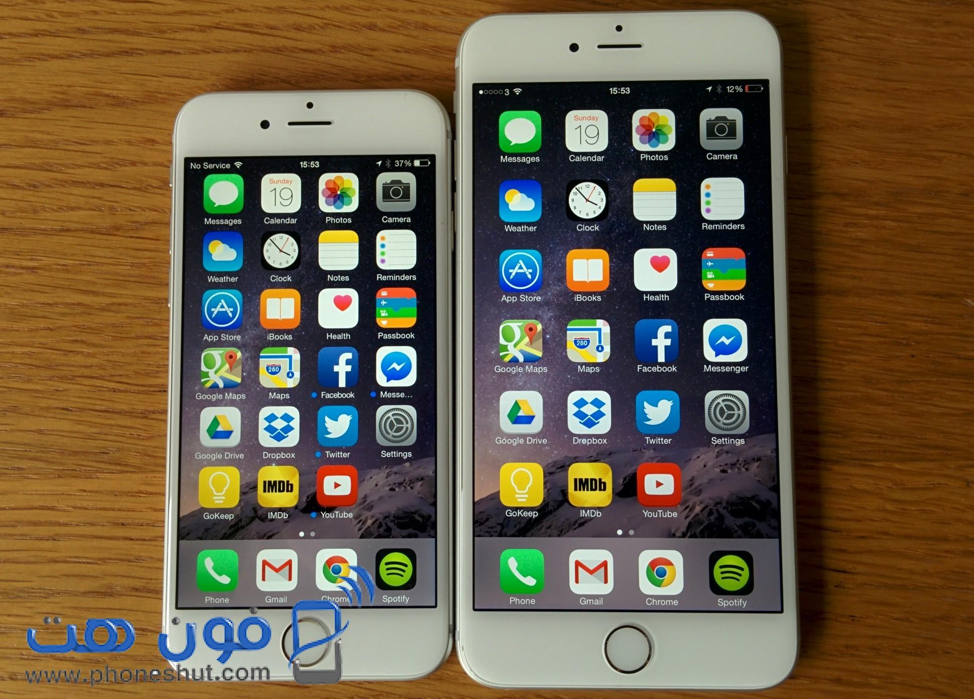 مقارنة هاتف ايفون 6 وايفون 6 بلس المواصفات والمميزات والعيوب