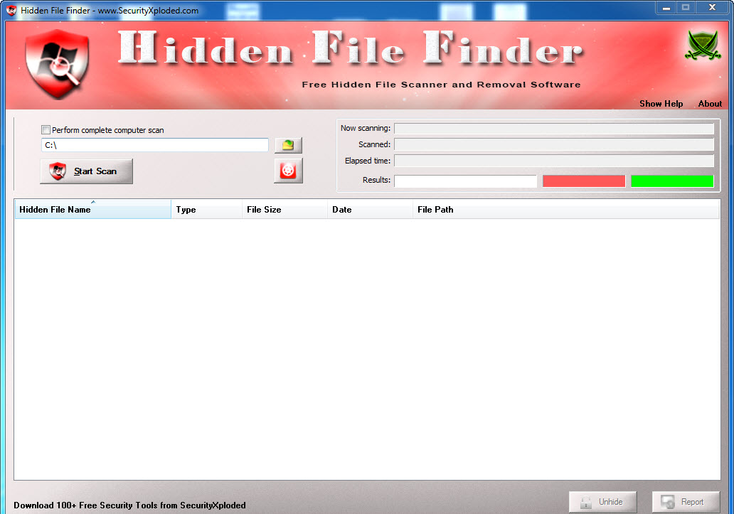 تحميل برنامج اظهار الملفات المخفية Hidden File Finder